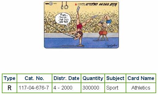 History of Israel - Telecards / Phone Cards - 2000 - Sports - Athletics