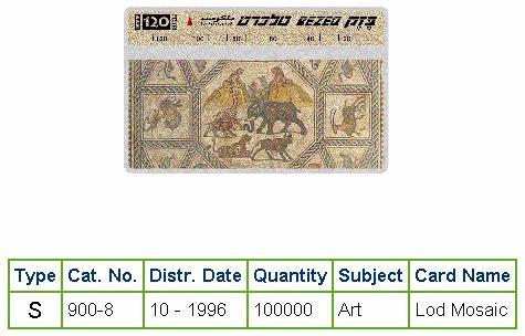 History of Israel - Telecards / Phone Cards - 1996 - Lod Mosaic
